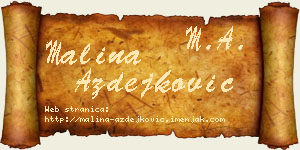 Malina Azdejković vizit kartica